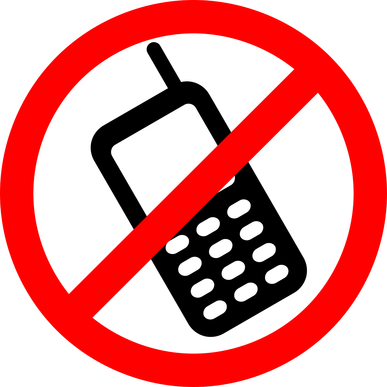 no cellphones, cellphone not allowed, signage